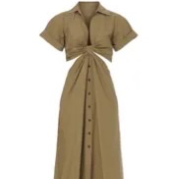 ALC Rent the Runway Georgia green shirtdress sz 2 $450 - Picture 5 of 13